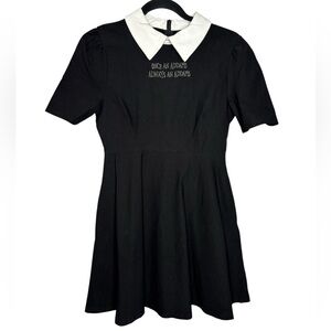 NEW Killstar x Wednesday Adamms Blackest Heart Skater Dress Size Small Pockets